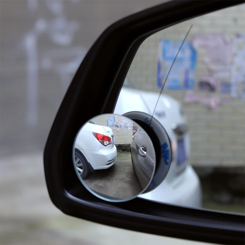 Adjustable Car Blind Spot Glass Mirror 360 Degree Side Wide Angle Rear View Small Frameless Round Mirror Auto Safety Driving