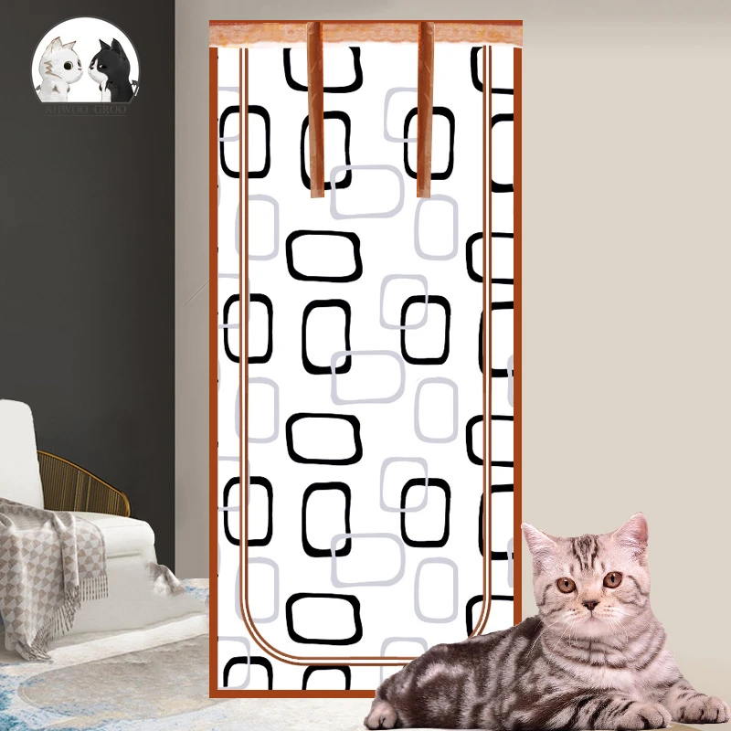 Prevent Pet Escape Door Curtains No Nail Partition Cat and Dog Partition Net Plastic Curtain Door Shielding Mesh Mosquito Net