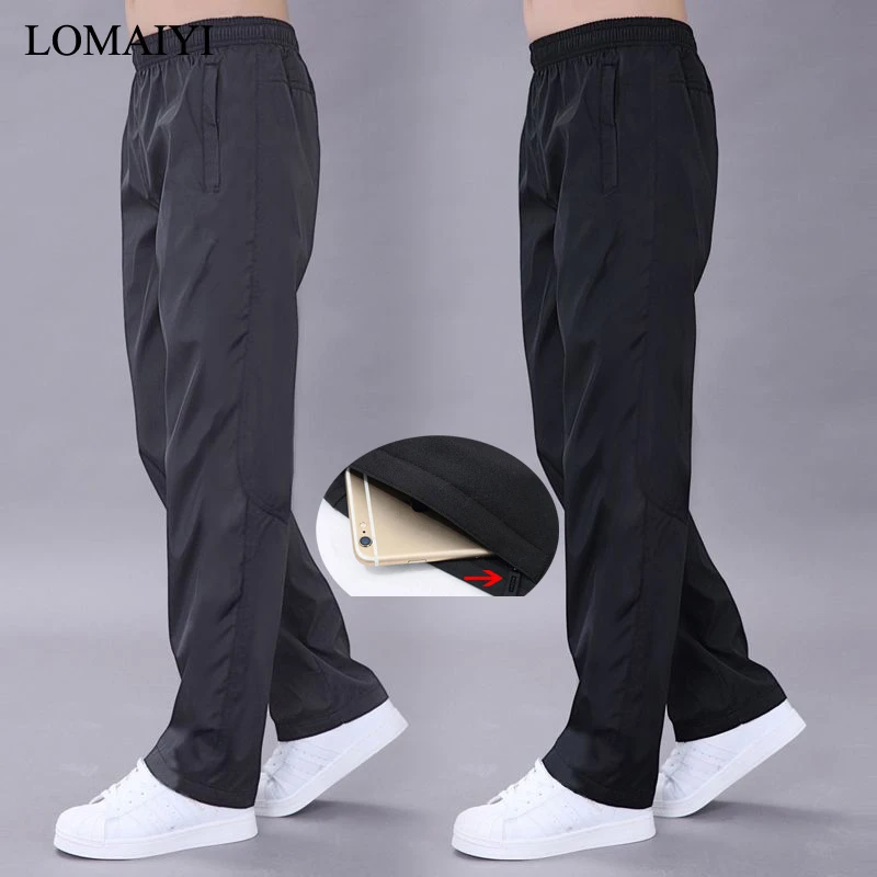 LOMAIYI Plus Size 6XL Men's Casual Pants Men Spring/Autumn Pants Mens Breathable Quick Dry Trousers Male Loose Black Pants AM411