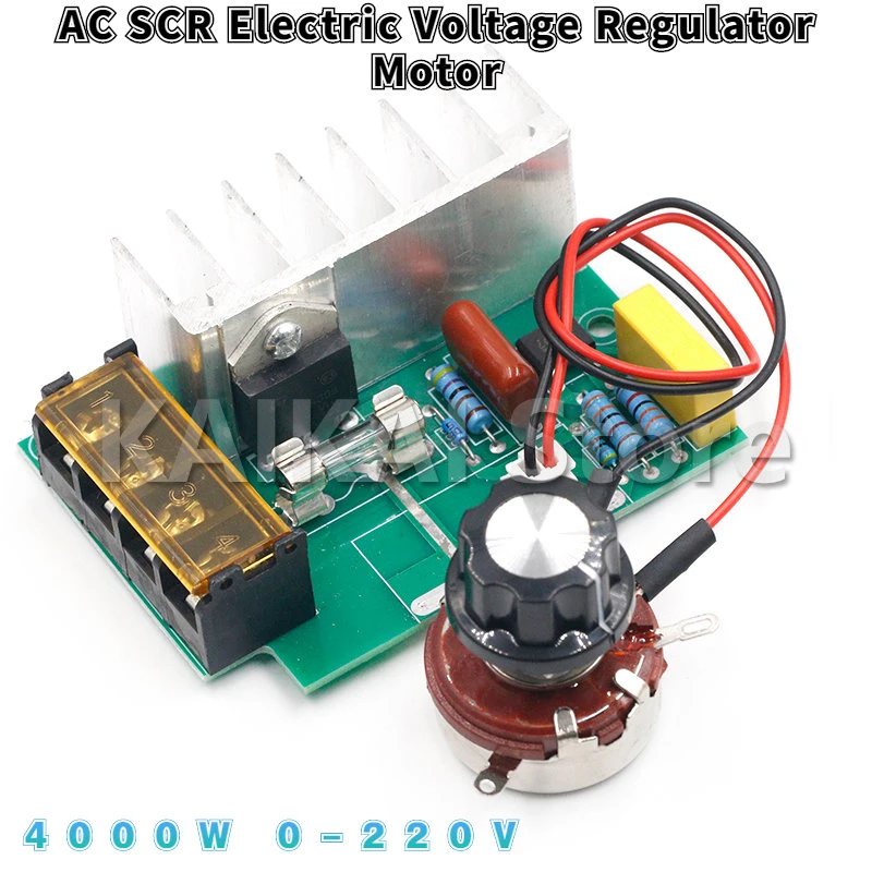 4000W 0-220V AC SCR Electric Voltage Regulator Motor Speed Controller Dimmers Dimming Speed With Temperature Insurance