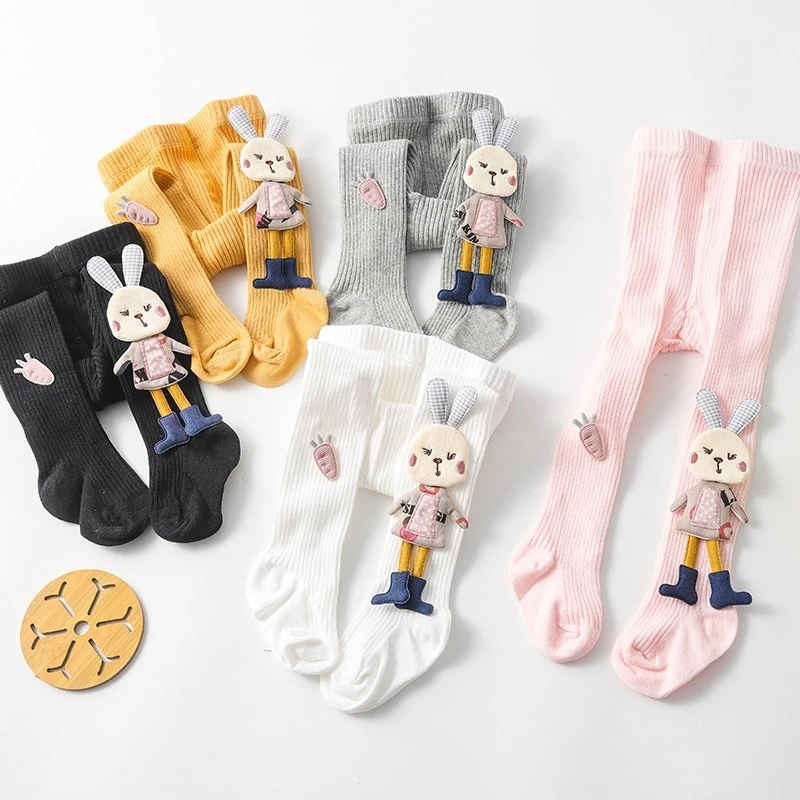 Baby Girl Tights Cartoon Stockings 3D Rabbit Cute Girls Pantyhose Cotton Autumn Winter Trousers Knitted Socks Pants 0-4 Years