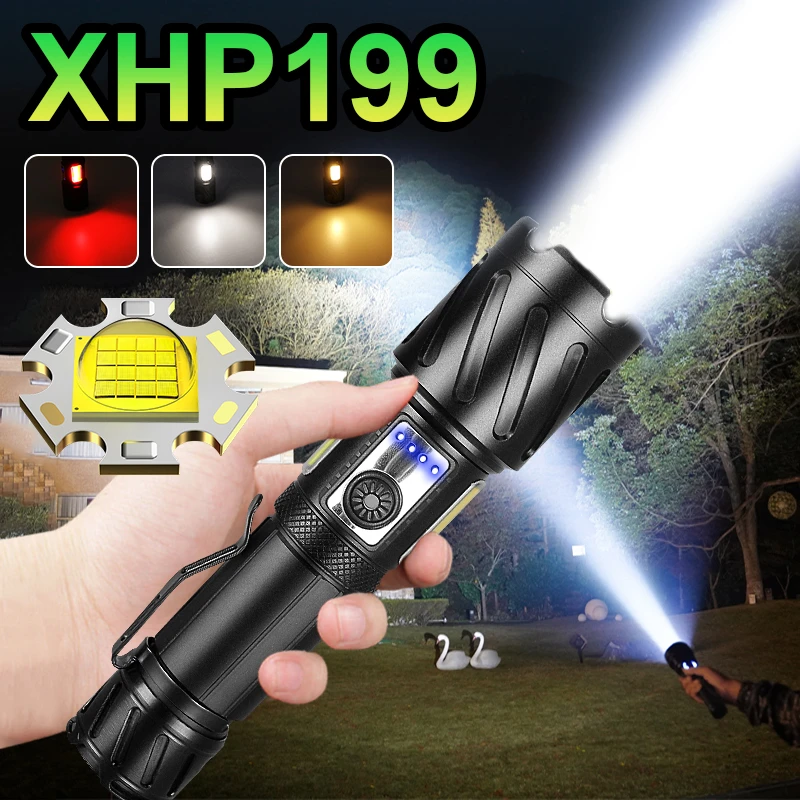 880000LM XHP160 High Power Led Flashlight Torch Light XHP90 Usb Waterproof Rechargeable Tactical Flashlight Powerful LED Lantern