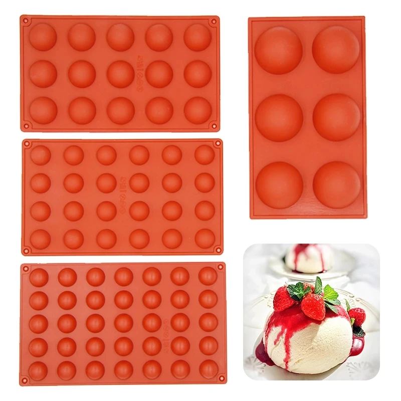 Hemispheres Shape Silicone Mold for Chocolate Candy Ice Cube Maker Molds for Baking Biscuit Cake Tools Candy Mold