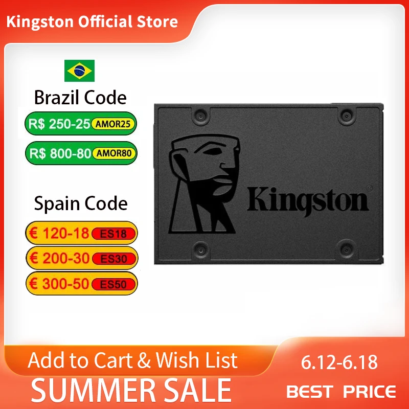 Kingston A400 Internal Solid State Drive 120GB 240GB 480GB 2.5 inch SATA III 960GB SSD HDD Hard Disk HD for Notebook PC