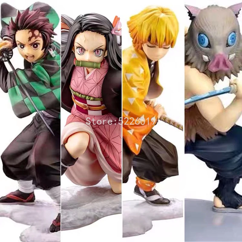 ARTFX J Demon Slayer Anime Figure Kimetsu no Yaiba Action Figure Agatsuma Zenitsu Kamado Nezuko Kamado Tanjirou Figurine Toys