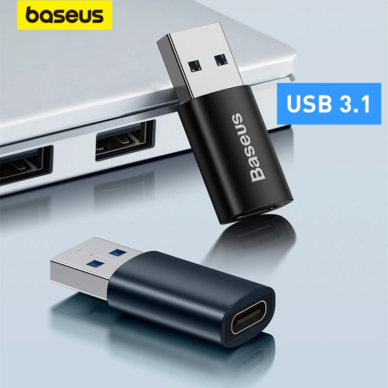 Baseus USB C Adapter OTG  USB-C Male To Micro USB Type-C Adapter Female Converter For Macbook Samsung S20 USBC OTG Connector