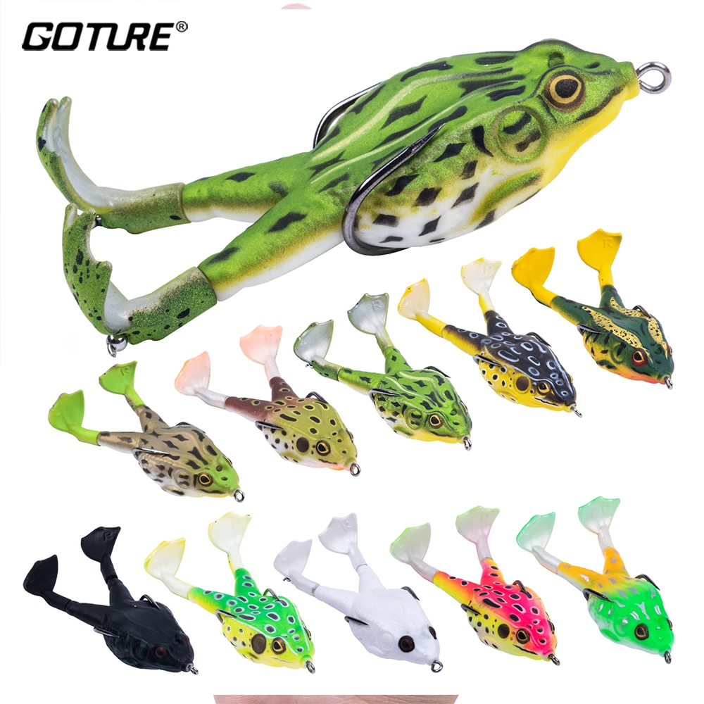 Goture Silicone Thunder Frog Type Fishing Lure 8/9/10 CM Double Propeller Soft Bait Artificial Wobbler For Fishing Topwater Lure