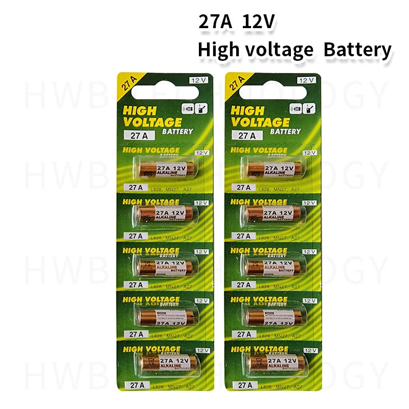 10pcs/lot 12V 27A A27 Alarm-Remote Dry Alkaline Battery Cells 27AE 27MN High Capacity Car Remote Toys Calculator DoorBell