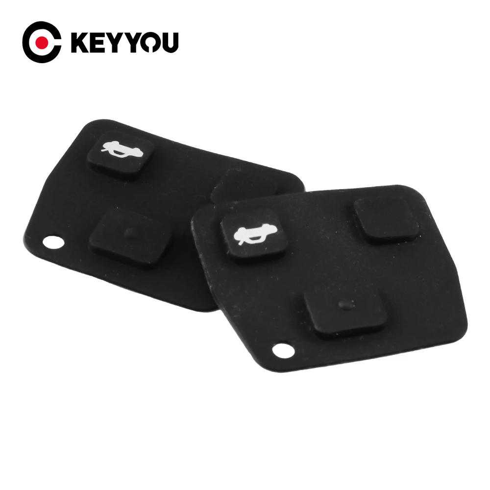 KEYYOU For TOYOTA Avensis Corolla For Lexus Rav4 Replacement Car Key Cover Black Silicon Rubber Repair Pad Cover 2/3 Buttons