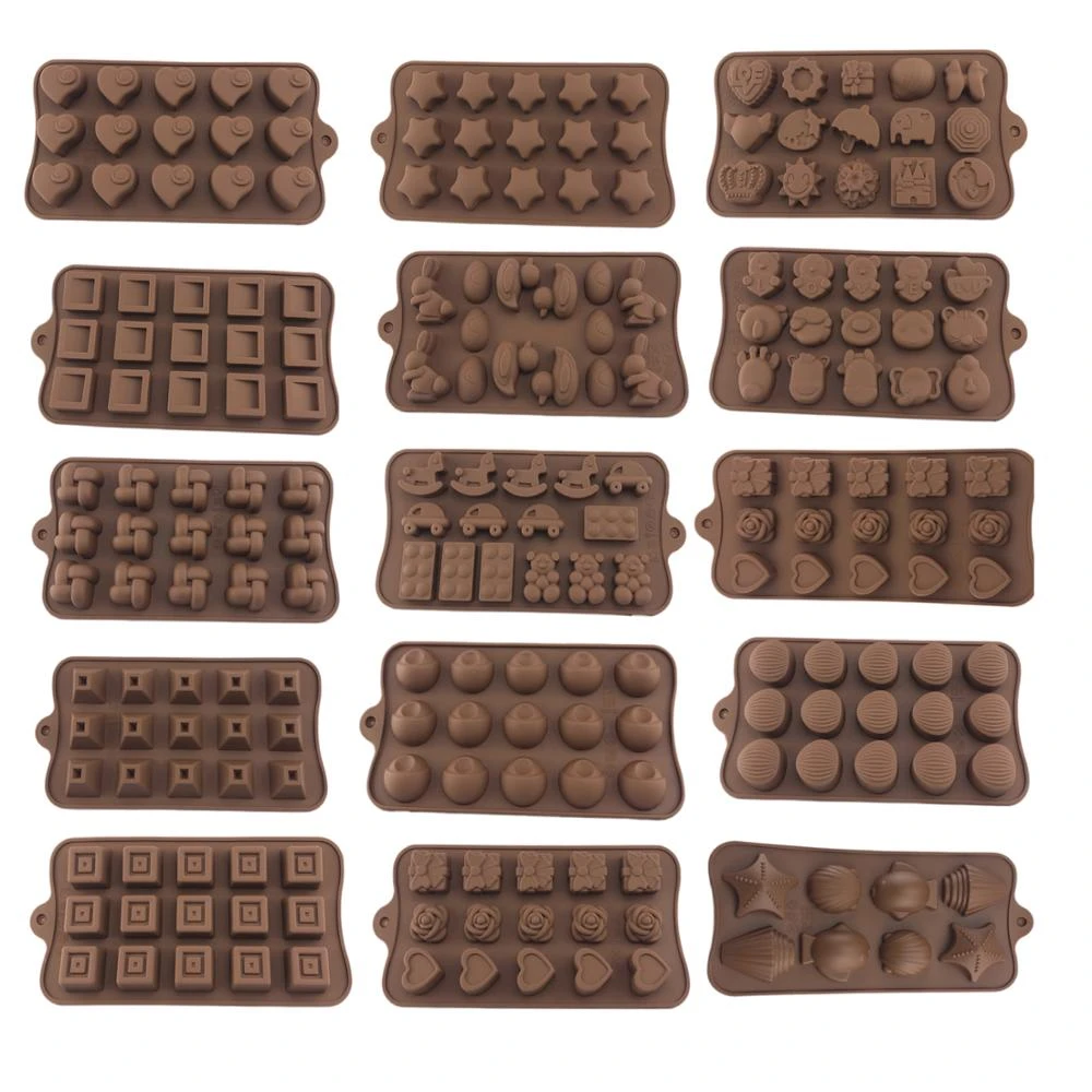 Silicone Chocolate Mold 14 Shapes baking Tools Non-stick cake mold Jelly and Candy 3D DIY best  tools