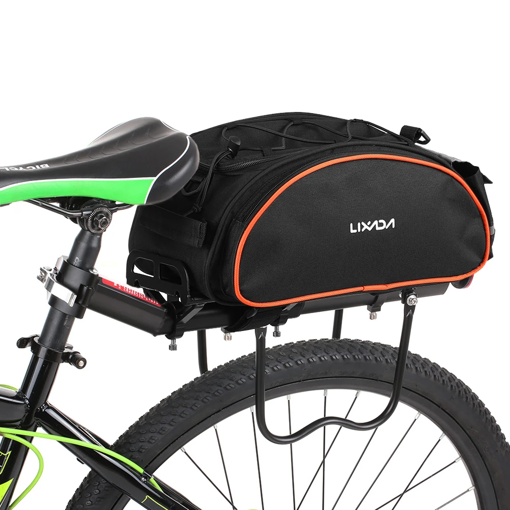 Lixada 13L Bicycle Rear Seat Bag Outdoor Cycling Bike Rack Seat Bag Rear Trunk Pannier Backseat Bag Handbag Bag Multifunctional