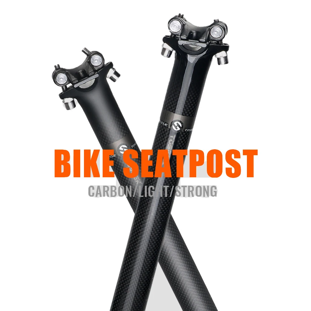 MTB Bike Seatpost carbon TOSEEK 3K Matte/Glossy Bicycle Seatpost 27.2/30.8/31.6 x350/400 Road Bike Seat post Bicycle accessories