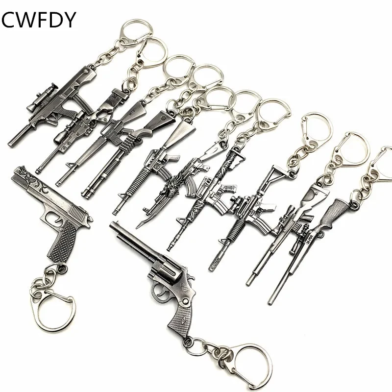 Game Keychain Jewelry Weapon Gun Model Metal Pendant Key Chain Fashion Chaveiro Bag Car Key Holders For Kids Men Jewelry