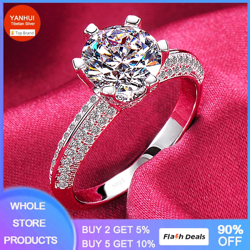 With Certificate Promise Ring Real 925 Silver High Quality 5A Grade Zircon Wedding Band for Women Statement Engagement Jewelry