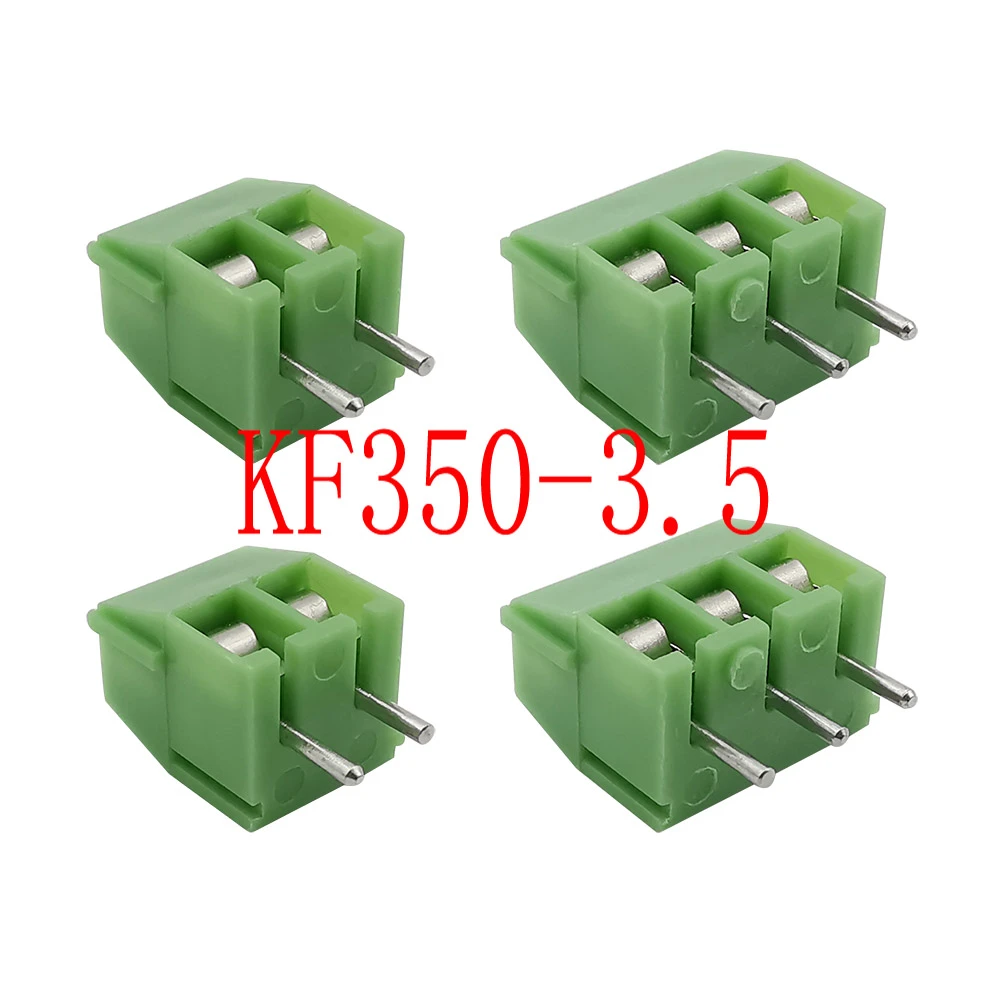 KF350-3.5-2P-3P 3.5mm Pitch 2 Pin 3 Pin Spliceable Plug-in PCB Screw Terminal Block Connector KF350 300V 10A for 24-18 AWG Cable