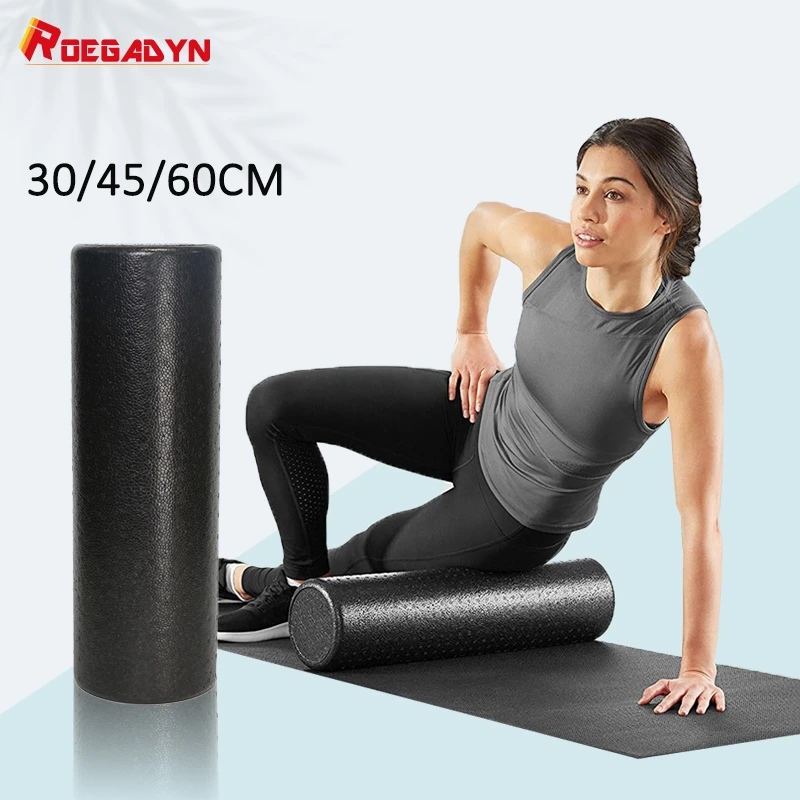 ROEGADYN EPP 3 Sizes Pilates Foam Roller Black Yoga Foam Roller 30/45/60CM Exercise Equipment Massage Roller Body For Women/Men