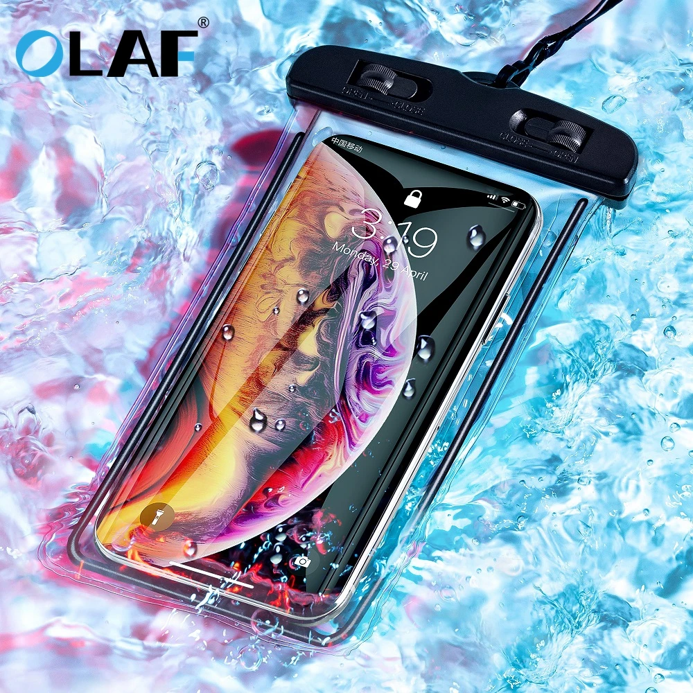 OLAF Waterproof Phone Case For iPhone 7 8 Plus X Xs Max XR Underwater Smartphone Pouch Bag Case For Samsung S8 S9 Dry Case Cover
