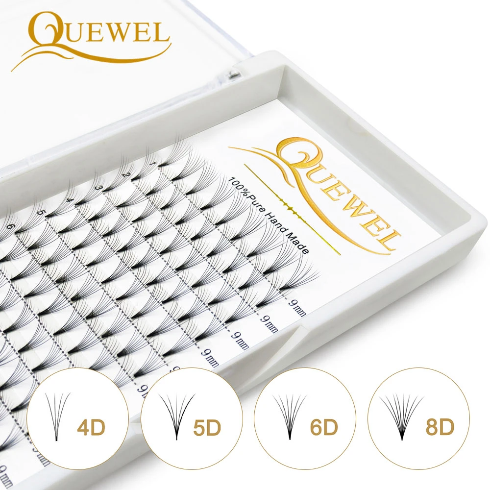 Premade Volume Fans Lash Russian Volume Professional Eyelash Extensions C&D Curl Eyelash Extension Faux Mink Quewel 3D/4D/5D/6D