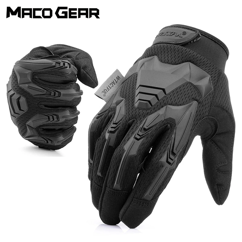 Outdoor Cycling Gloves Bike Windproof Sport Hiking Tactical Riding Motorcycle Shockproof MTB Full Finger Bicycle Glove Men Woman