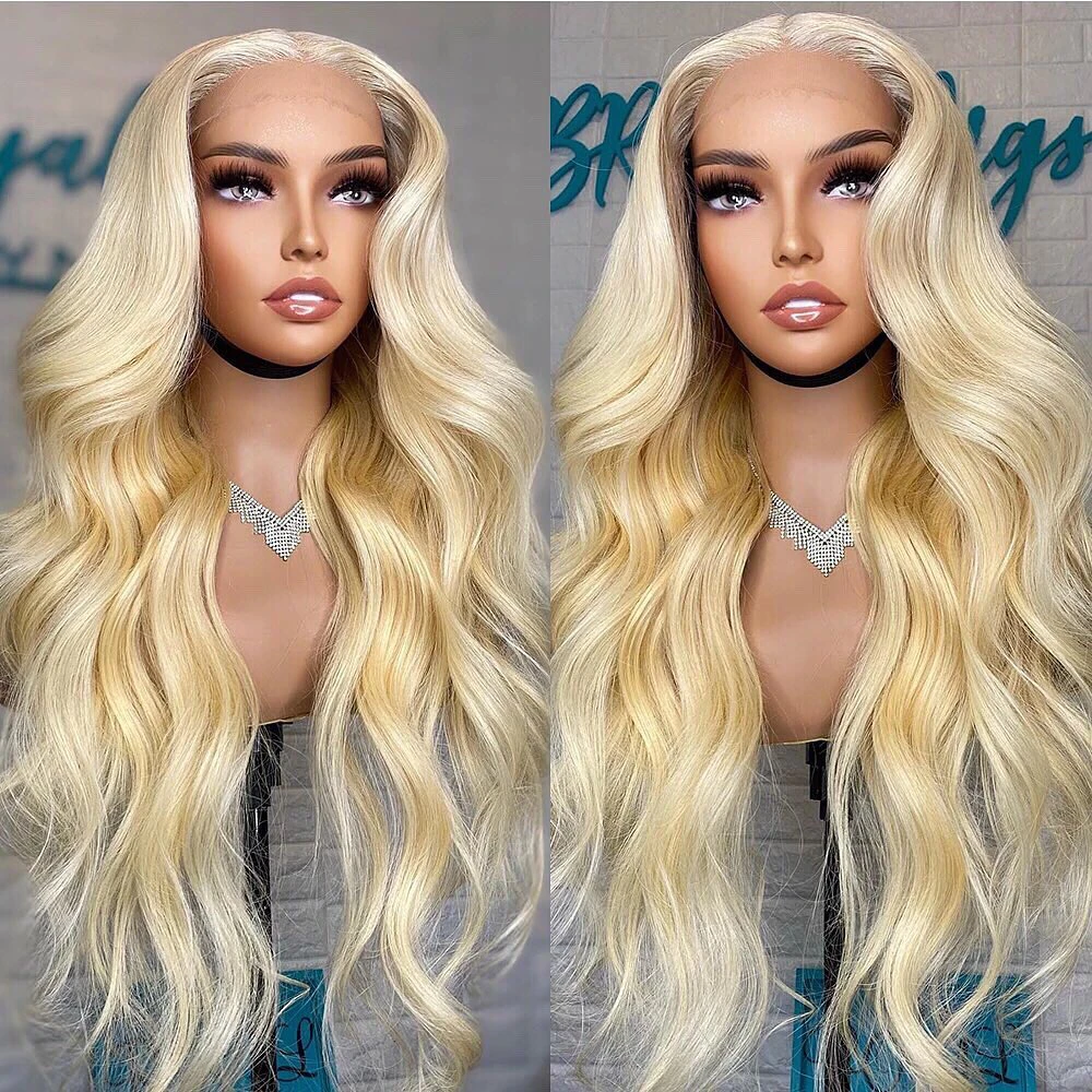 613 Blonde Lace Front Body Wave Wigs 13x4 Lace Frontal Wig Human Hair Wigs Preplucked Hairline 100% Virgin Remy Wigs For Women