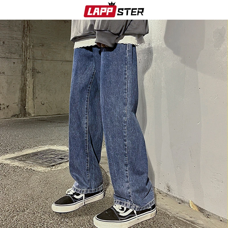 LAPPSTER Men Spring Black Korean Colors Jeans 2021 Mens Streetwear Blue Denim Pants Male Fashions Skinny Clothes Plus Size