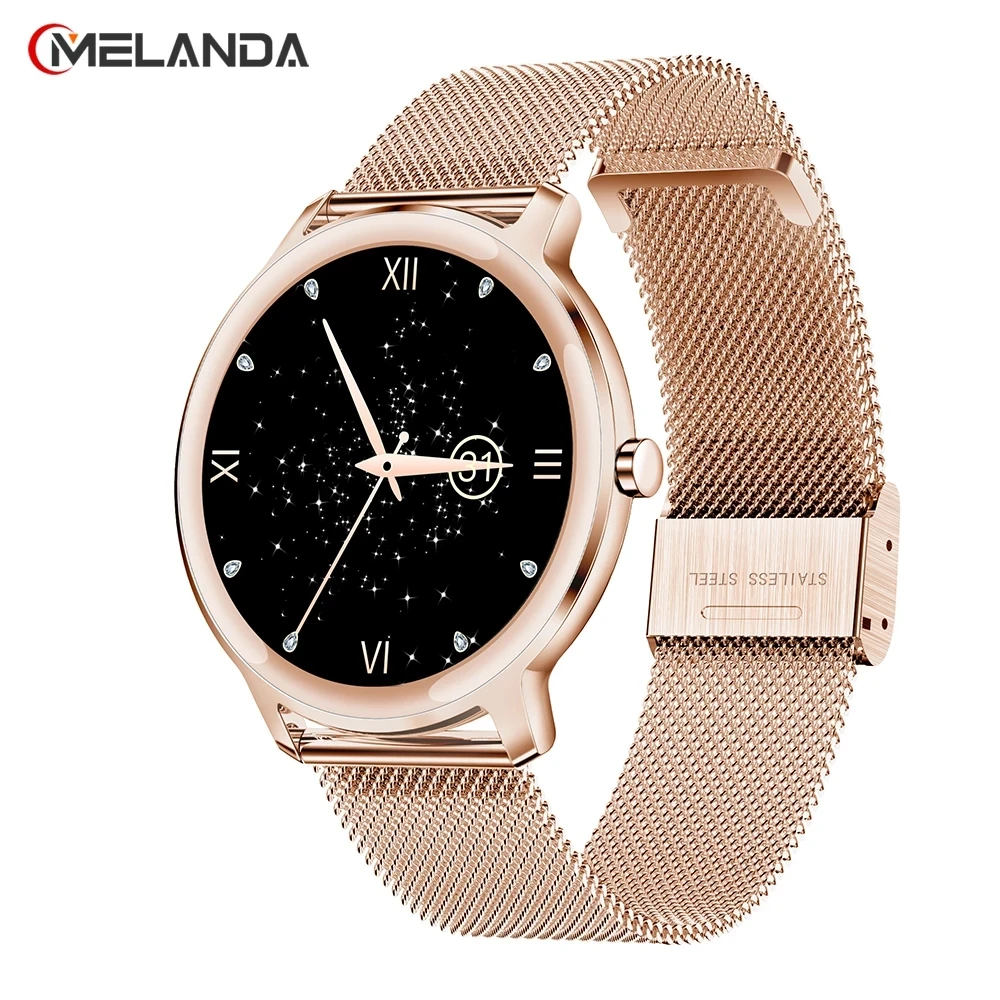 MELANDA 2021 Smart Watch Women Lovely Bracelet Full Touch Screen Heart Rate Monitor Fitness Tracker Women's Smartwatch New