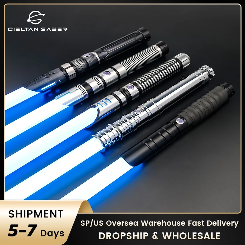 CIELTAN Lightsaber heavy fighting Metal Handle RGB 12 Colors change 10sets Soundfonts Force FX FOC Blaster Toys Gift laser Sword