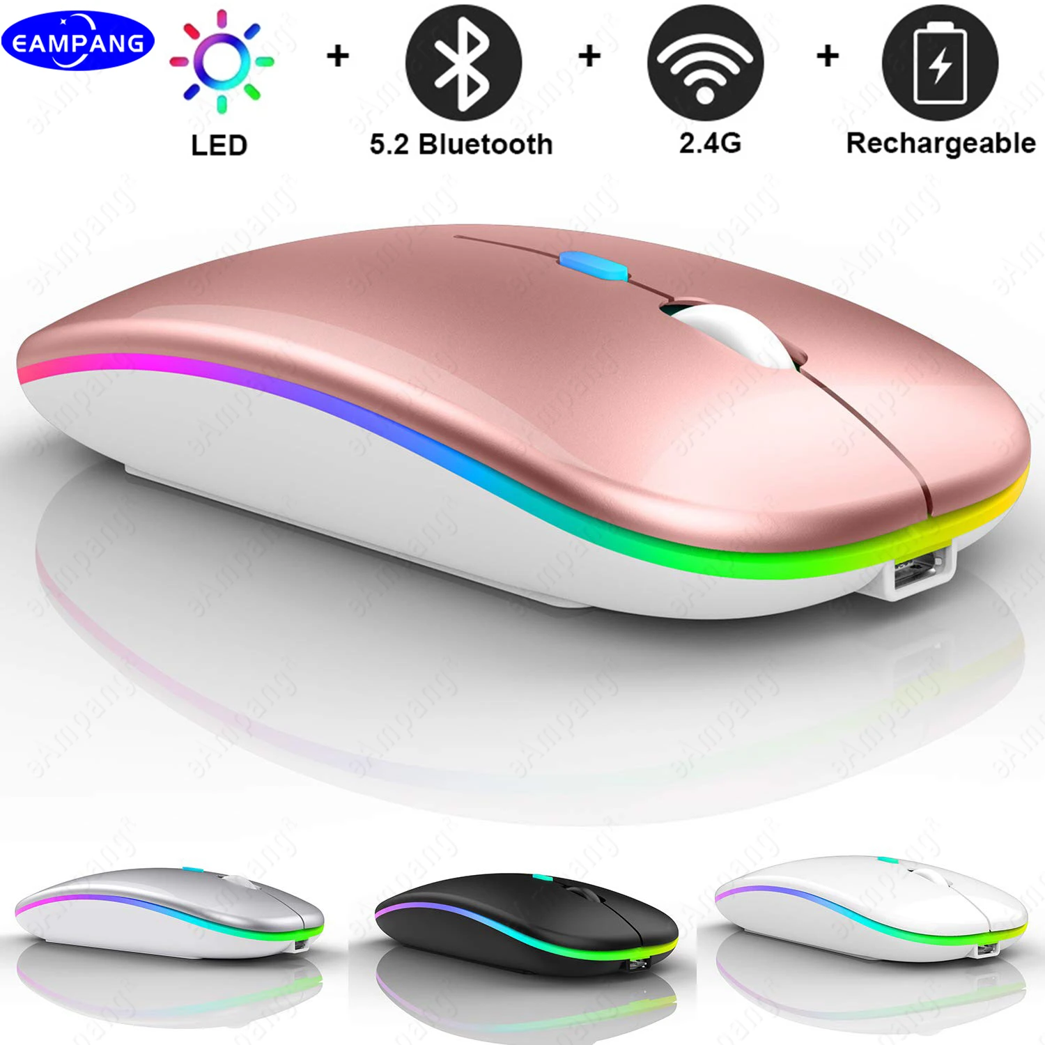 5.0 BT Wireless Mouse for Apple iPad 10.2 2019 9.7 2018 5th 6th 7th 8th 9th Generation Air 3 10.5 Pro 11 12.9 2018 2020 2021