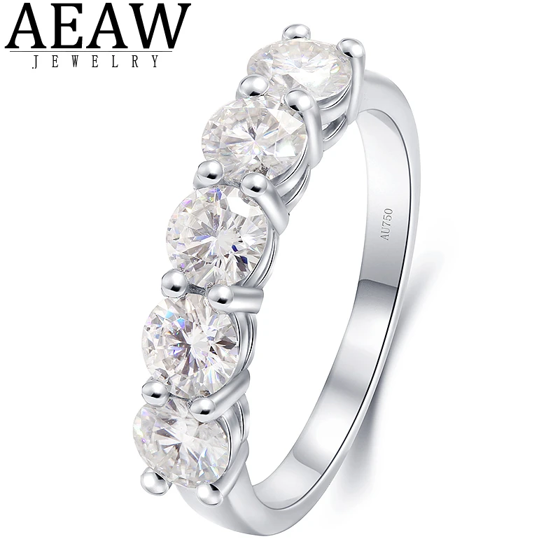 2.0CTW Round Cut DF Color Moissanite Center,14K White Gold Plated, Female Gold Ring,Wedding Ring,Pave Set Style