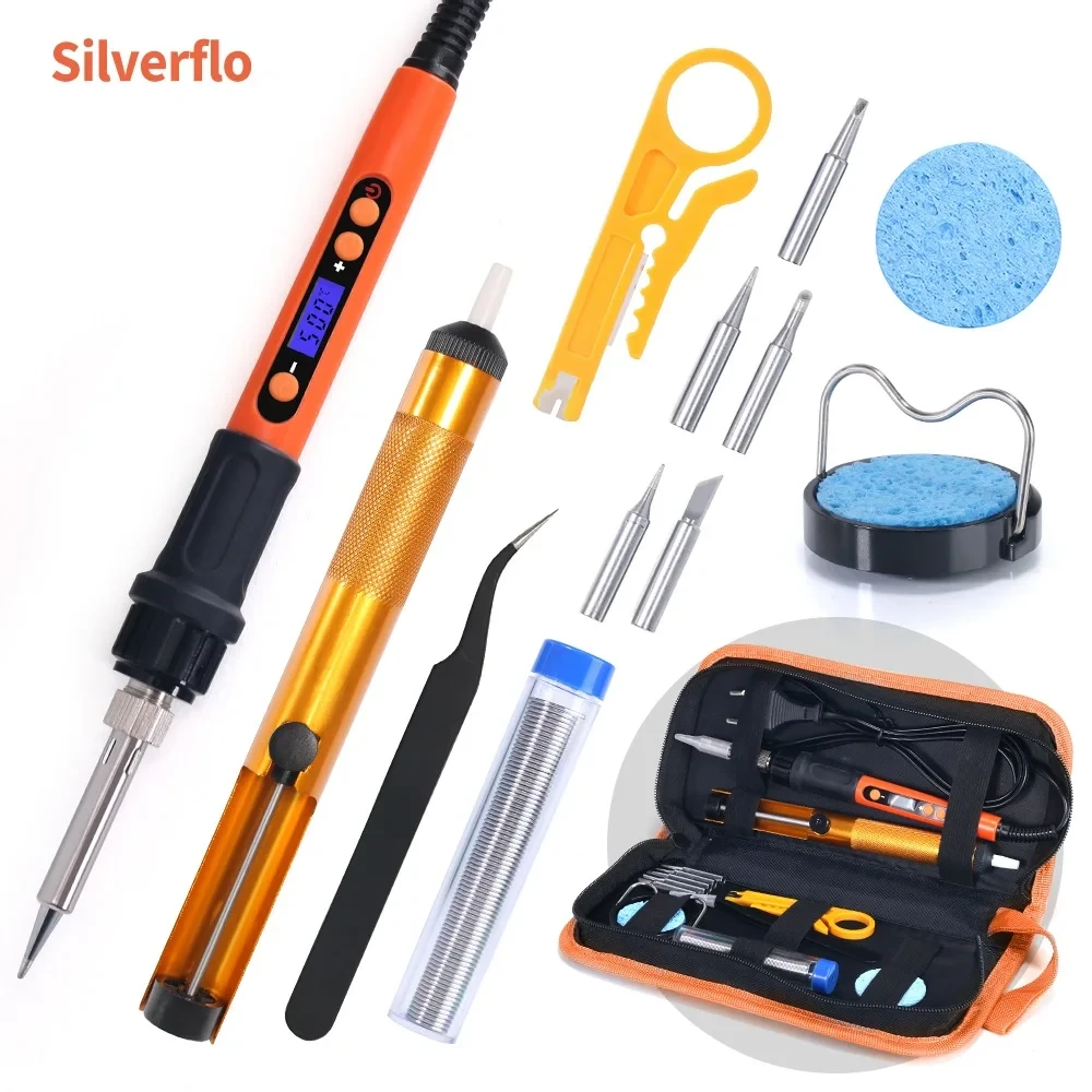 928D 100W Soldering Iron Kit with Slot Heating Element 500 Celsius Digital Temperature Adjustable Soldering Iron Station