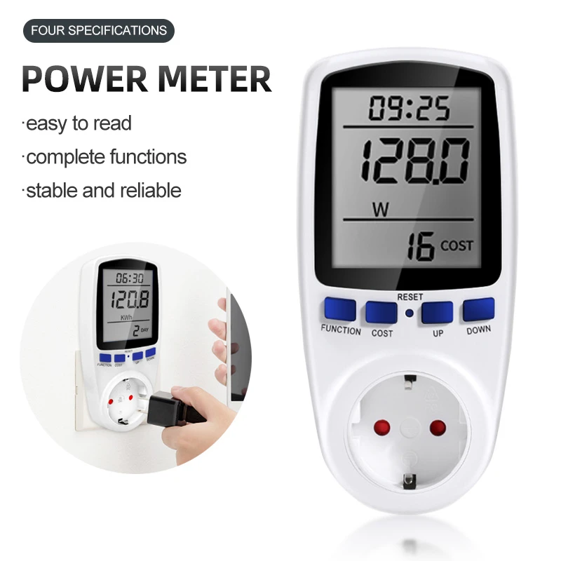 Digital Watt Meter European Power Measurement Socket Current Voltage Power Socket Tester EU Power Plug 230V 50Hz 16A  25%off