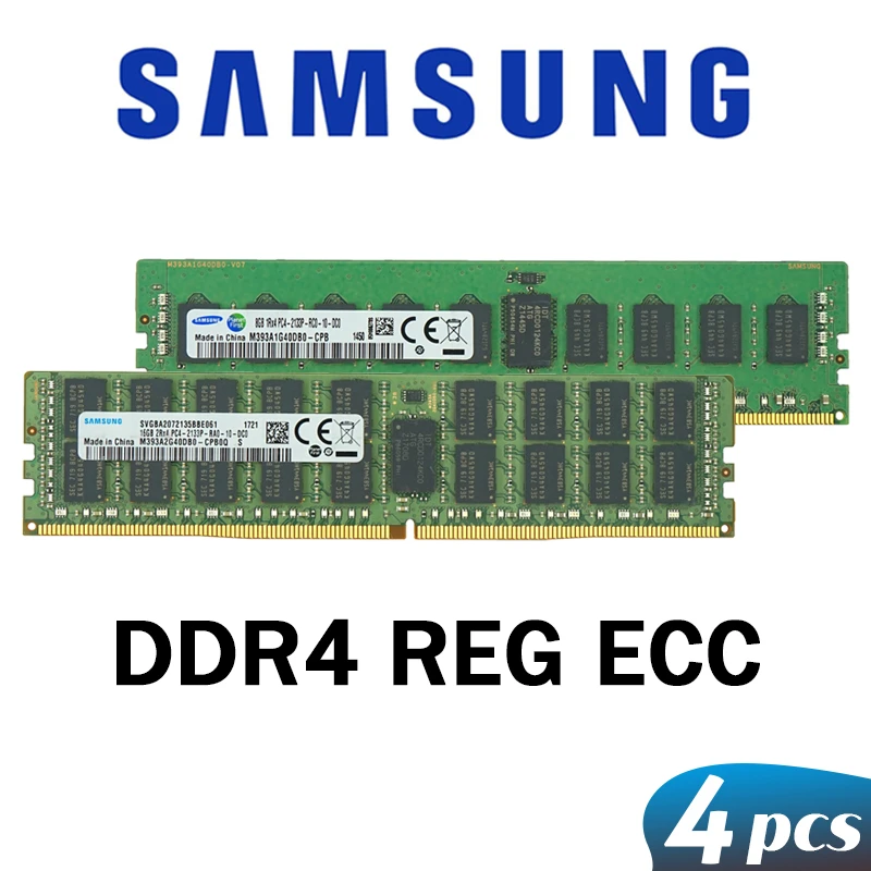 Samsung ddr4 ram 8gb 4GB 16GB PC4 2133MHz or 2400MHz 2666MHZ  2400T or 2133P 2666V ECC REG Server Memory  4G 16g 8g ddr4