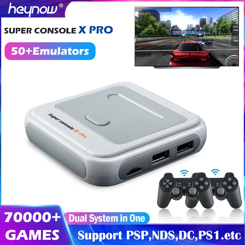 HEYNOW Amlogic S905X WiFi 4K HD Super Console X Pro 50+ Emulator 50000+ Games Retro Mini TV Box Video Game Player For PS1/N64/DC