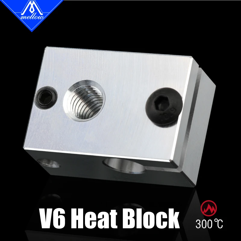 1Pcs Aluminum V6 Heater Block HotEnd For PT100 sensor cartridge Themocouple&Thermistor for 3D Printer Extruder hot end parts kit