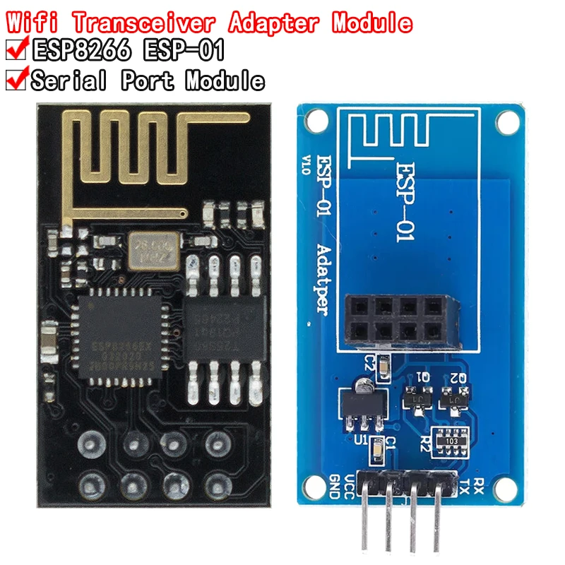 ESP8266 ESP-01 Serial WiFi Wireless Adapter Module 3.3V 5V Esp01 Breakout PCB Adapters Compatible For arduino