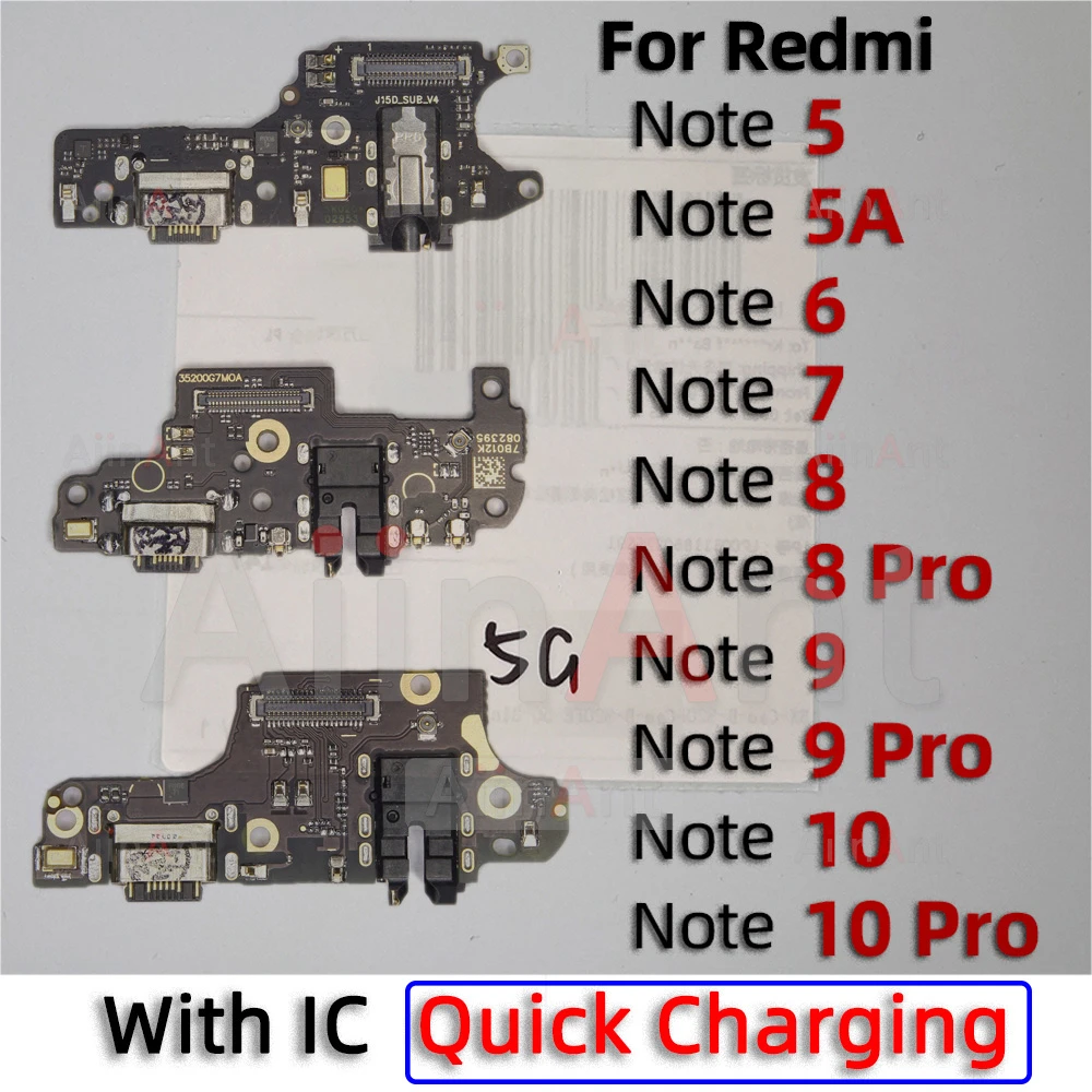 USB Charger Board Port Connector Mic PCB Dock Charging Flex Cable For Xiaomi Redmi Note 4 4A 4x 5 5A 6 6A Pro Prime Plus GloBal