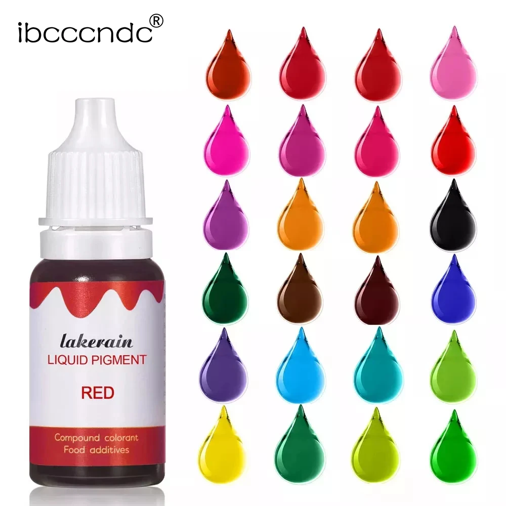 New 10ml Liquid Pigment for Lip Gloss Color Pigment Dyeing Colorant Water Oil Double Use Lipglos Diy Slime Candy Bake Ice Cream