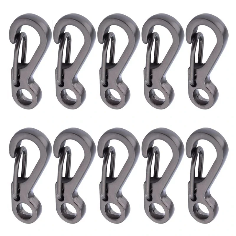 10 Pcs Mini SF Spring Backpack Clasps Climbing Carabiners EDC Keychain Camping Bottle Hooks Paracord Tactical Survival Gear