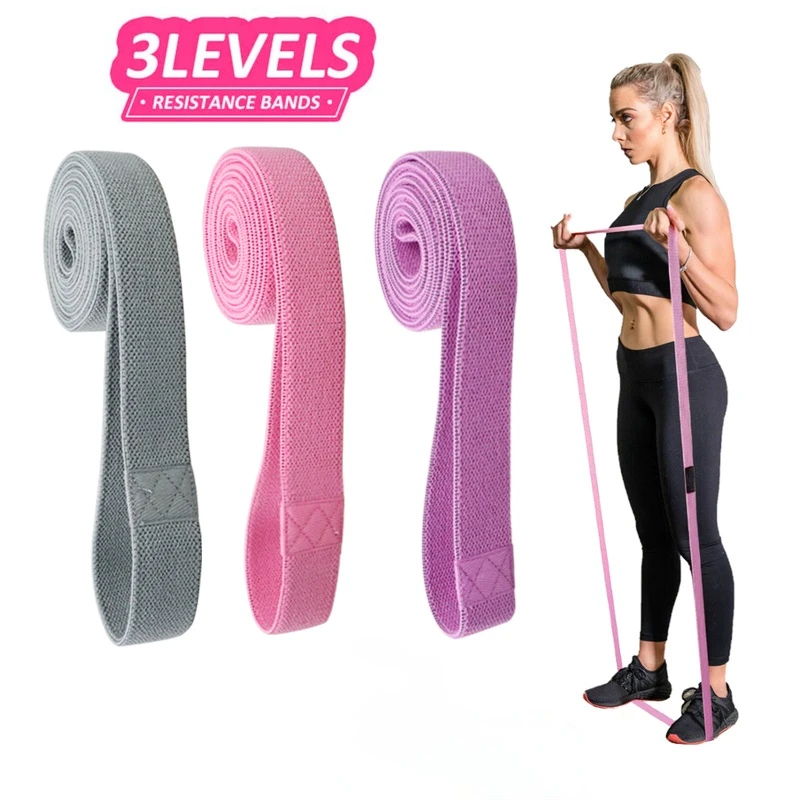 Long Fabric resistance bands set fitness Pull Up Assist Booty Hip workout exercise loop Elastic bands 3-Piece non-slip for leg