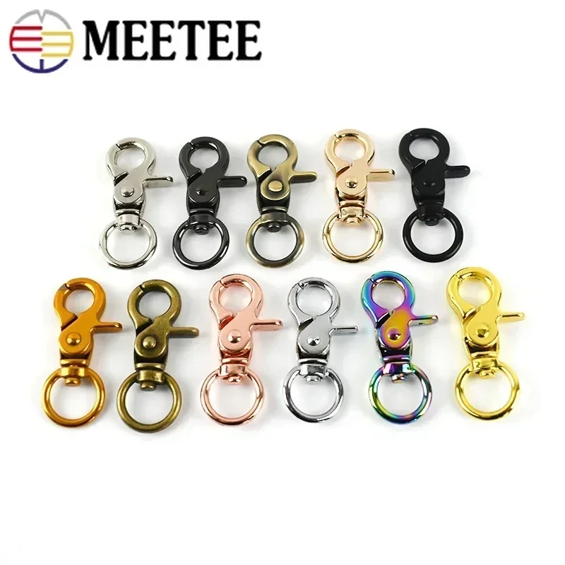 4pc/10pcs Metal Bag Buckle Key Ring Lobster Clasps Swivel Trigger Clips Snap Buckles Hooks for Bags DIY Connection Accessories