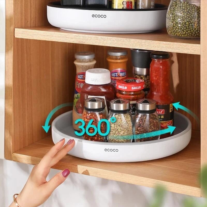 360 rotating  seasoning storage rack Ecoco Seasoning Organizer shelf oil and non-slip  kitchen accessories，kitchen organizer，