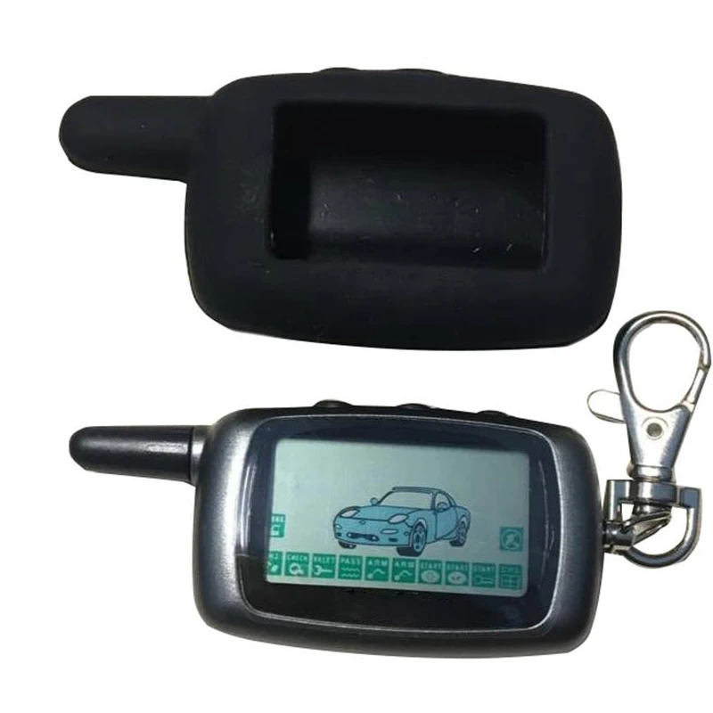 A9 2-way LCD Remote Control KeyChain + A9 Silicone Case For Two Way Car Alarm System Twage Starline A9 Key chain Fob