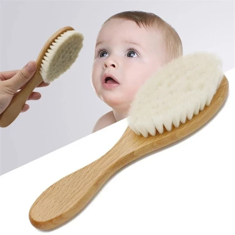 1pc Wooden Brush Comb Neck Face Duster Barber Hair Sweeping Brush salon Cutting Brush Styling Tools Baby Wooden Brush