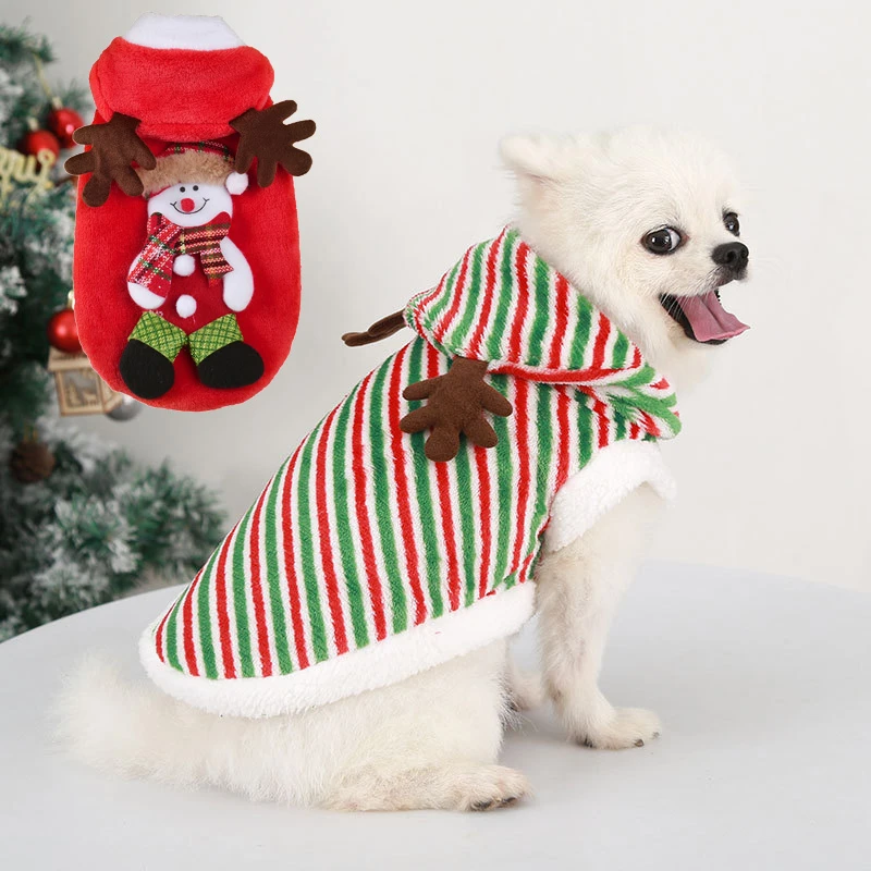 Christmas Pet Costume for Small Dogs Cats Winter Puppy Cat Clothes Chihuahua Maltese Pullovers Dog Hoodie Coat honden kleding