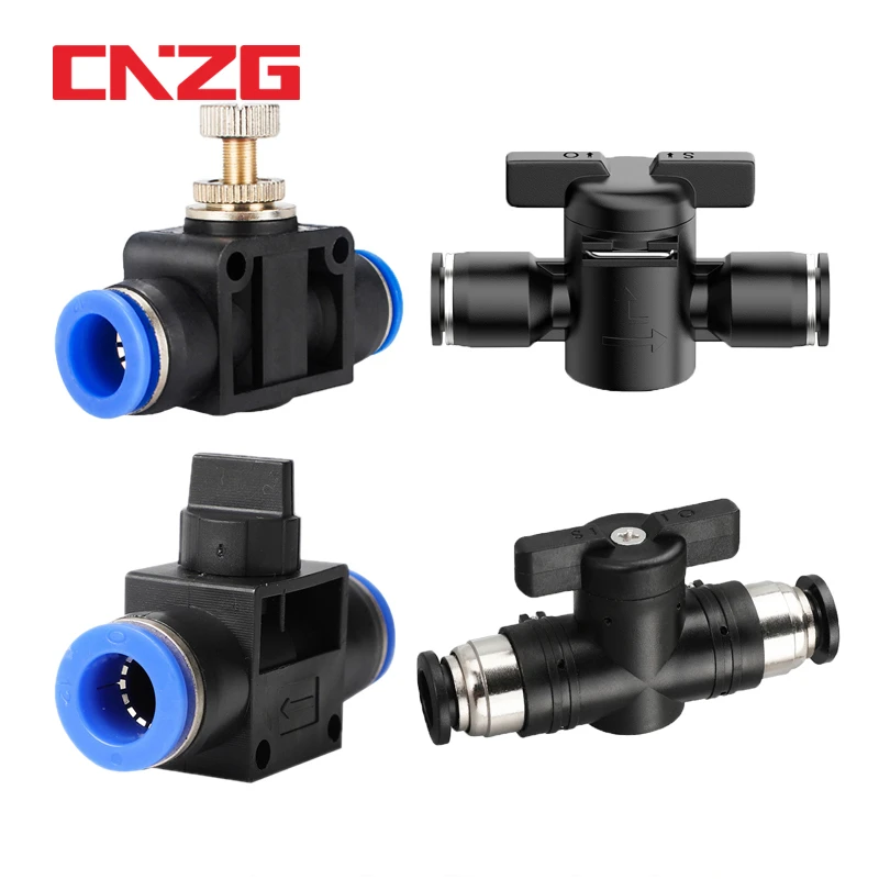 Pneumatics Air Throttle Valve Speed Control Quick Hose Tube Water Fitting Connector Pneumatic Fittings  Adjust 4mm 6mm 8mm 10mm