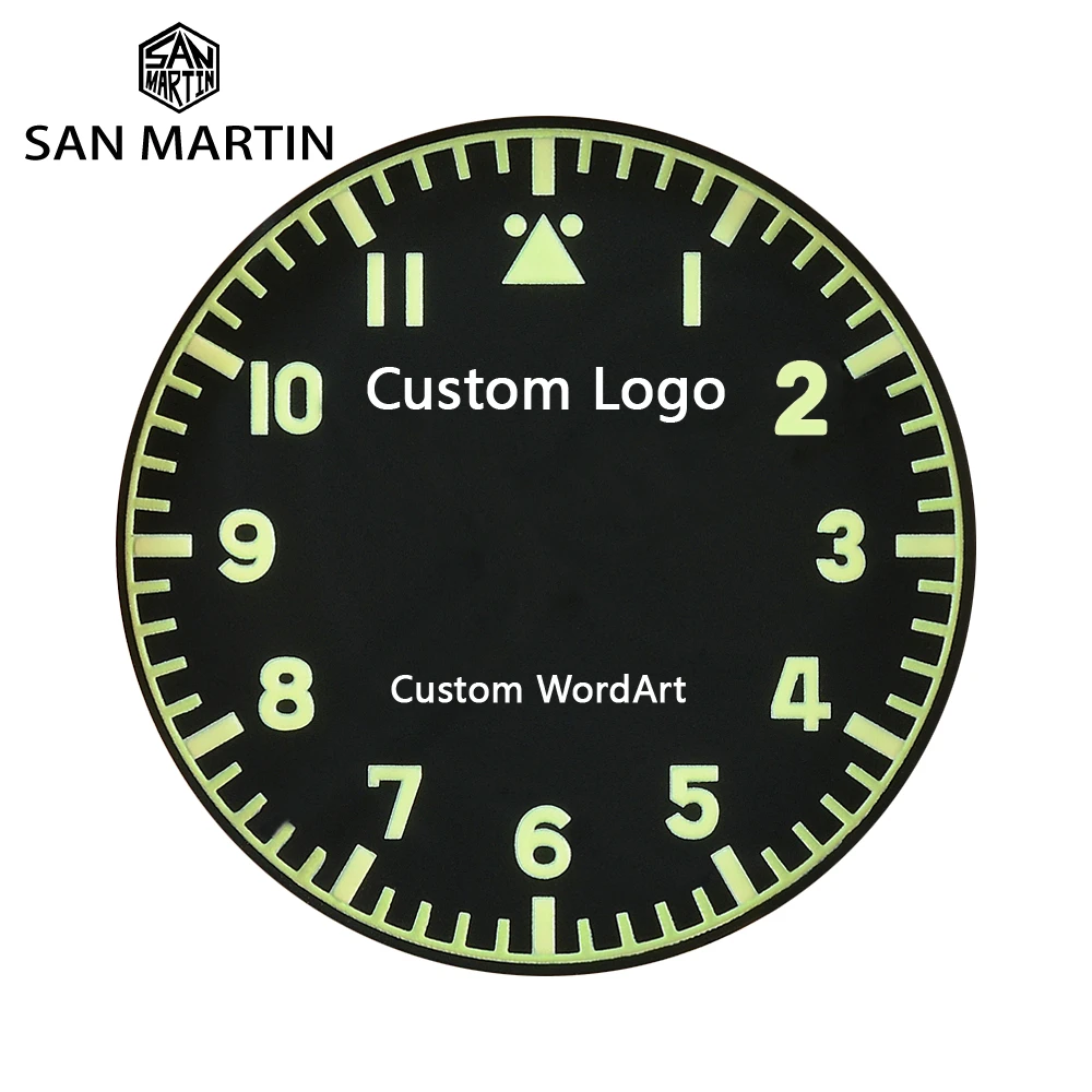 San Martin Custom Watch Logo Customize Dial Service Text Motto Anniversary Word Art Birthday Etc Service Fee OEM ODM Watch