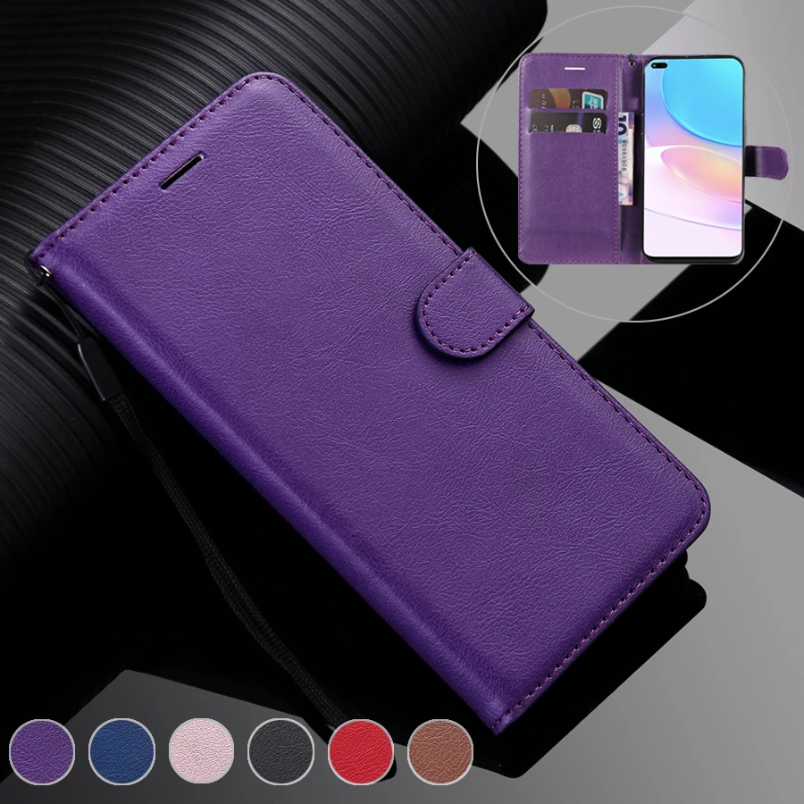 Leather Flip Wallet Case For Huawei Honor 9S 8S 5A 6A 7A 8A 9A 6C 7C 8C 9C 6X 7X 8X 10lite 20lite 30 Pro Cover With Hand Strap