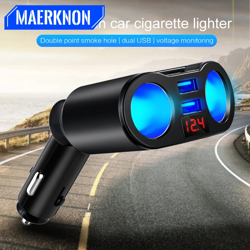 3.1A Dual USB Car Charger 2 Port LCD Display 12-24V Cigarette Socket Lighter Fast Car Charger Power Adapter Car Styling