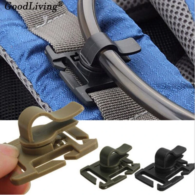 2PCS Rotatable Drinking Tube Clip Molle Hydration Bladder Drinking Straw Tube Trap Hose Webbing Clip for Camelbak Water Pack Bag