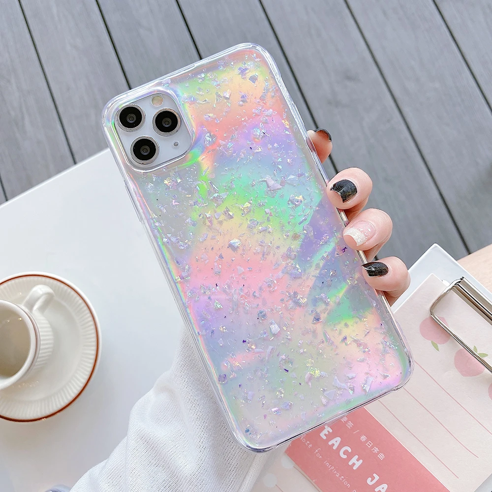 Sequins Laser Dream Glitter Phone Case for IPhone 13  Pro Max XR XS Max 7 8 Plus X Rainbow Soft Tpu Back Cover 12 11 Promax Case